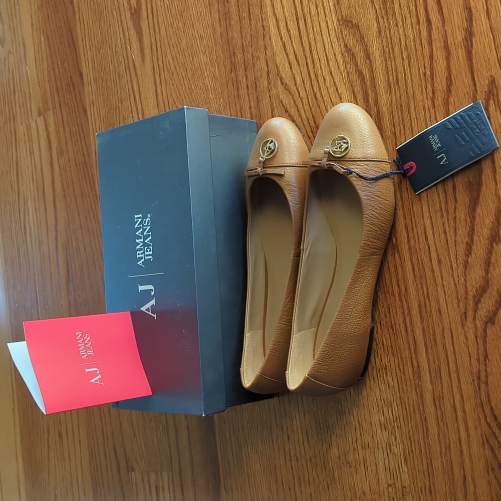 Armani Jeans brown leather flats